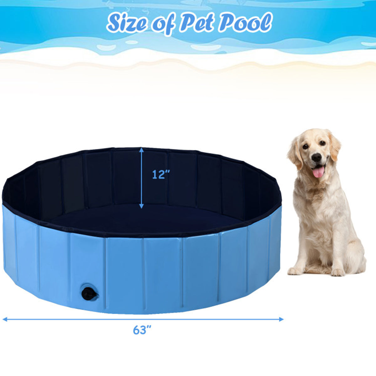 63'' Foldable Leakproof Pool - image 9