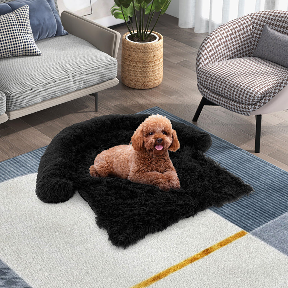 Calming Dog Couch Bed with Anti-Slip Bottom