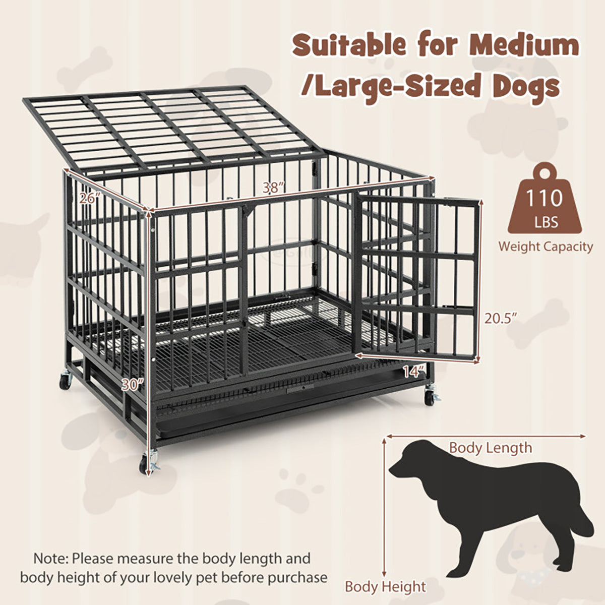 Foldable Heavy-Duty Metal Dog Cage - image 3