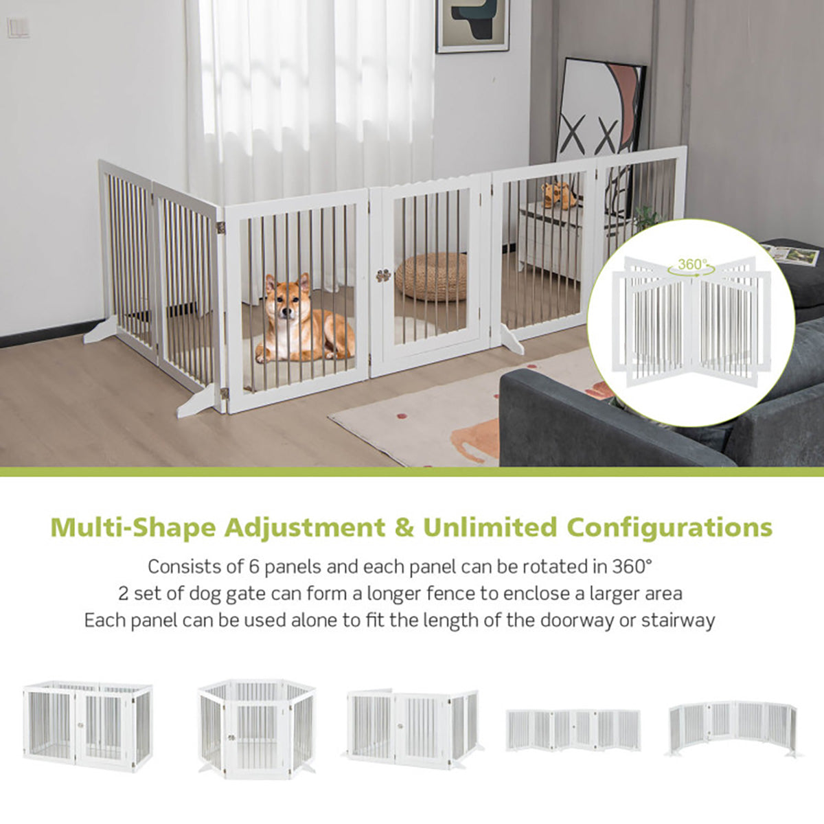Freestanding 6-Panel Dog Gate - image 4