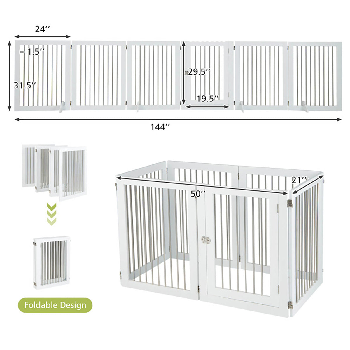Freestanding 6-Panel Dog Gate - image 8