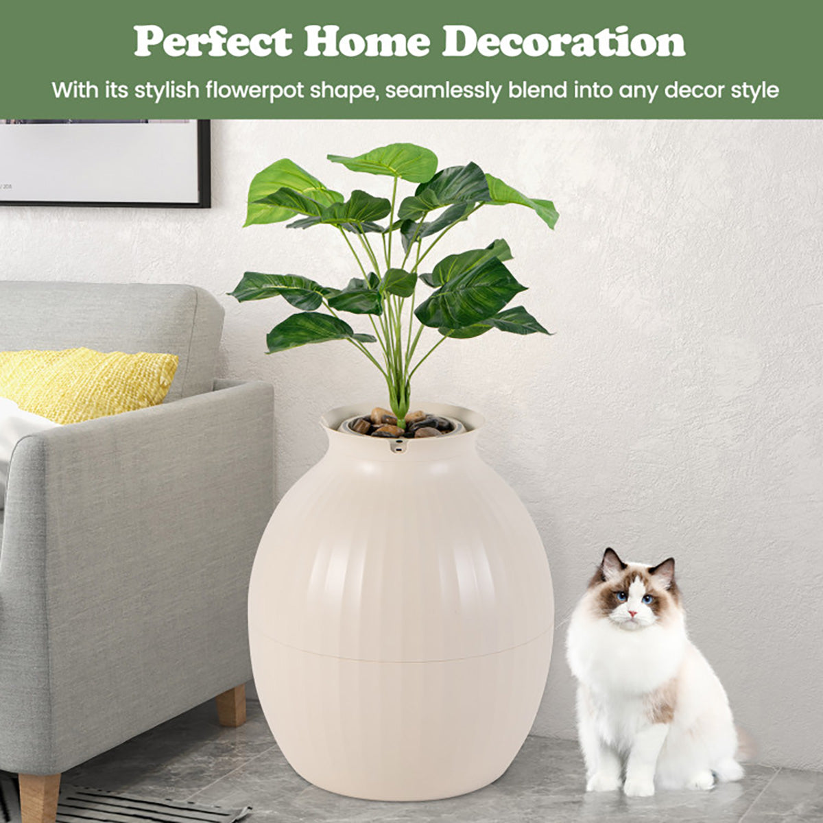 Smart Plant Hidden Litter Box with Odor Control - image 3