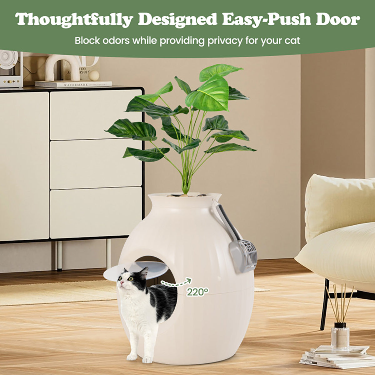 Smart Plant Hidden Litter Box with Odor Control - image 4