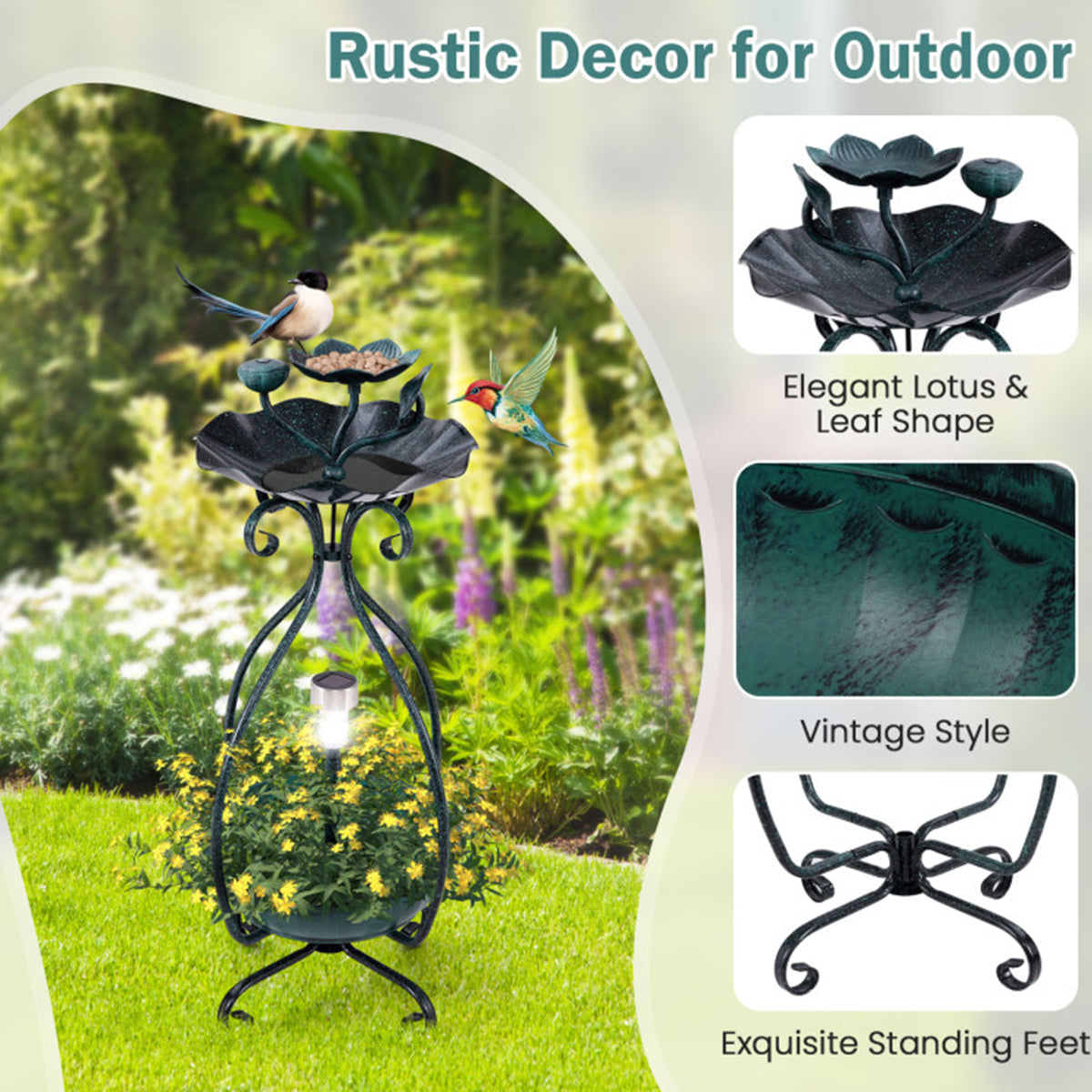 Solar Bird Bath Feeder and Planter - image 5