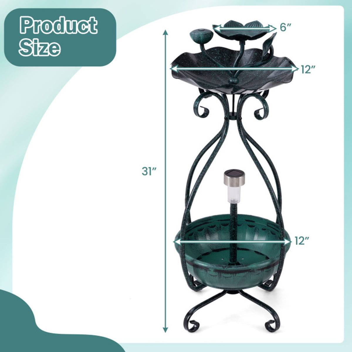 Solar Bird Bath Feeder and Planter - image 9
