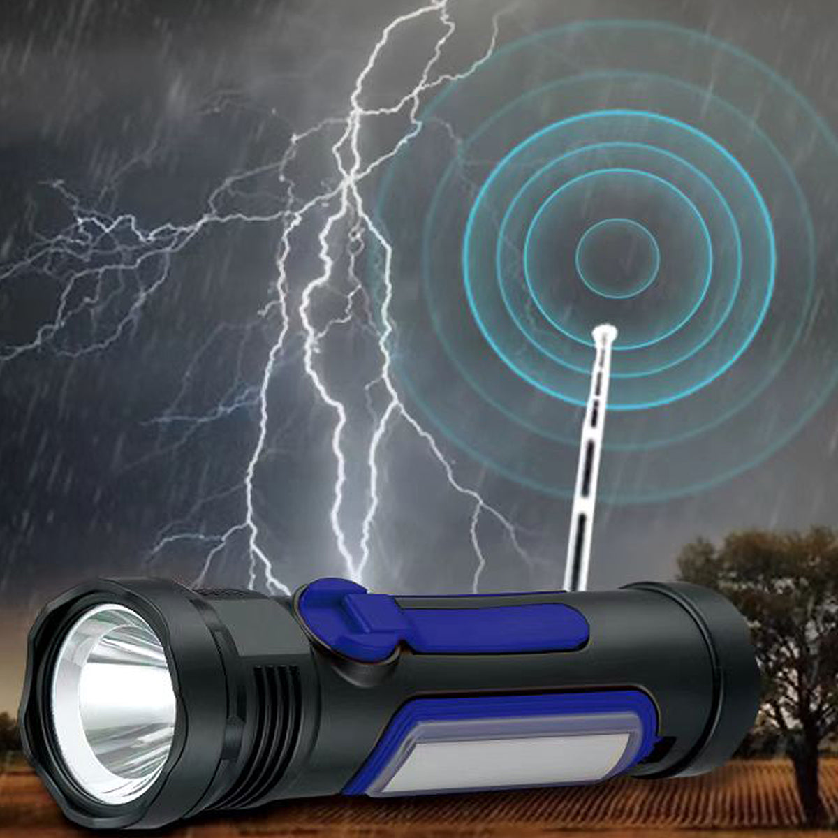 8-in-1 Emergency Weather Radio LED Flashlight - image 5