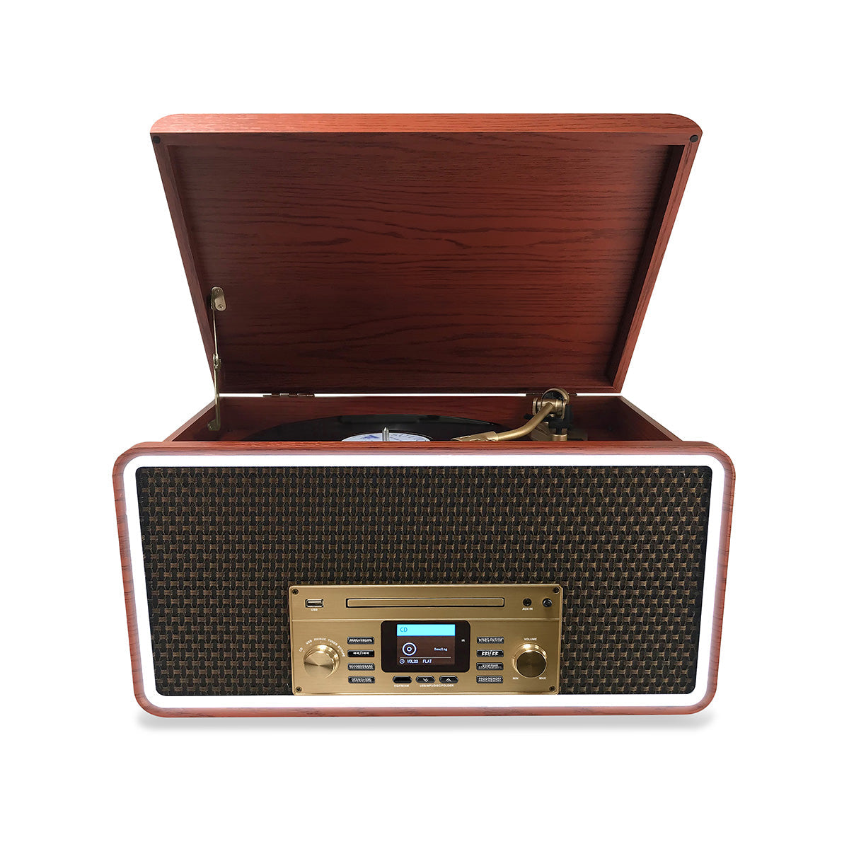 8-in-1 Bluetooth Record Player Multimedia Center - image 3