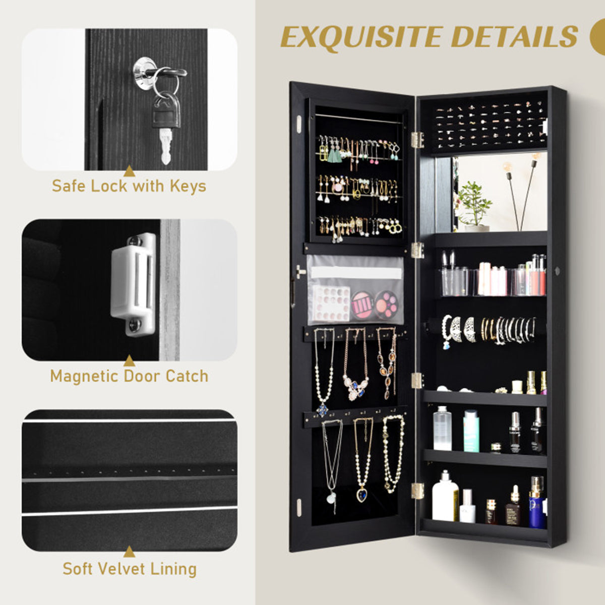 Mirrored Jewelry Cabinet Organizer - image 7
