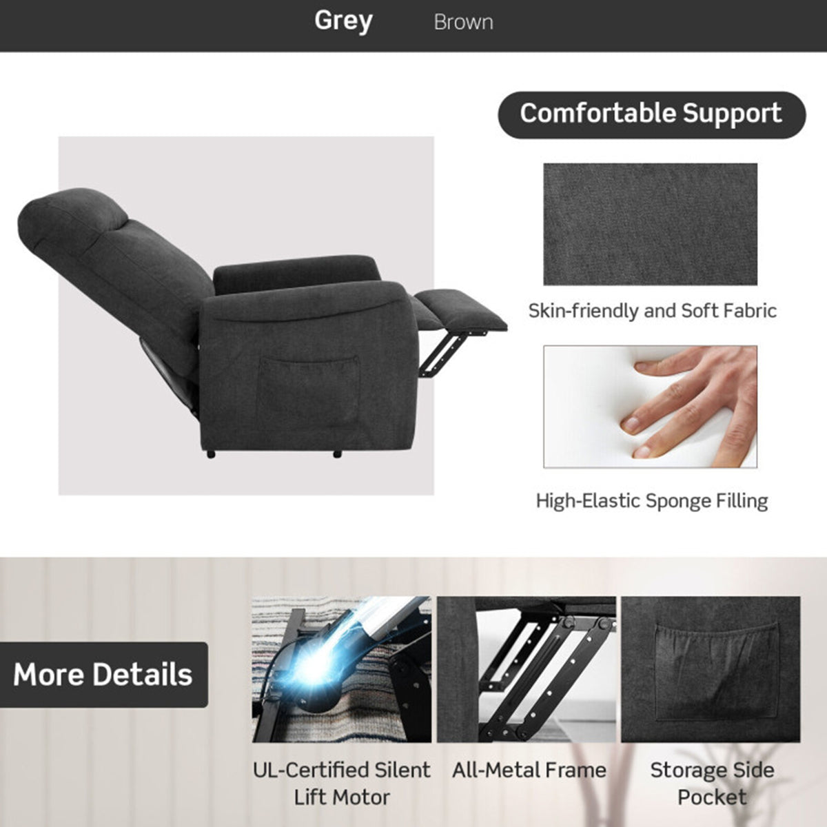 Electric Power Lift Recliner with Remote Control - image 6