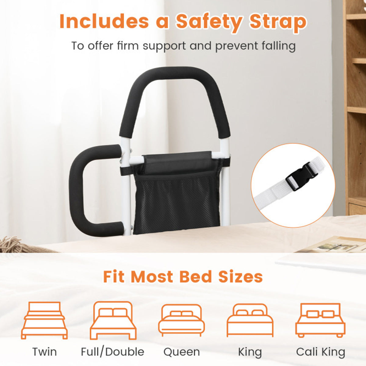 Bed Assist Rail with Non-Slip Grab Bar - image 6