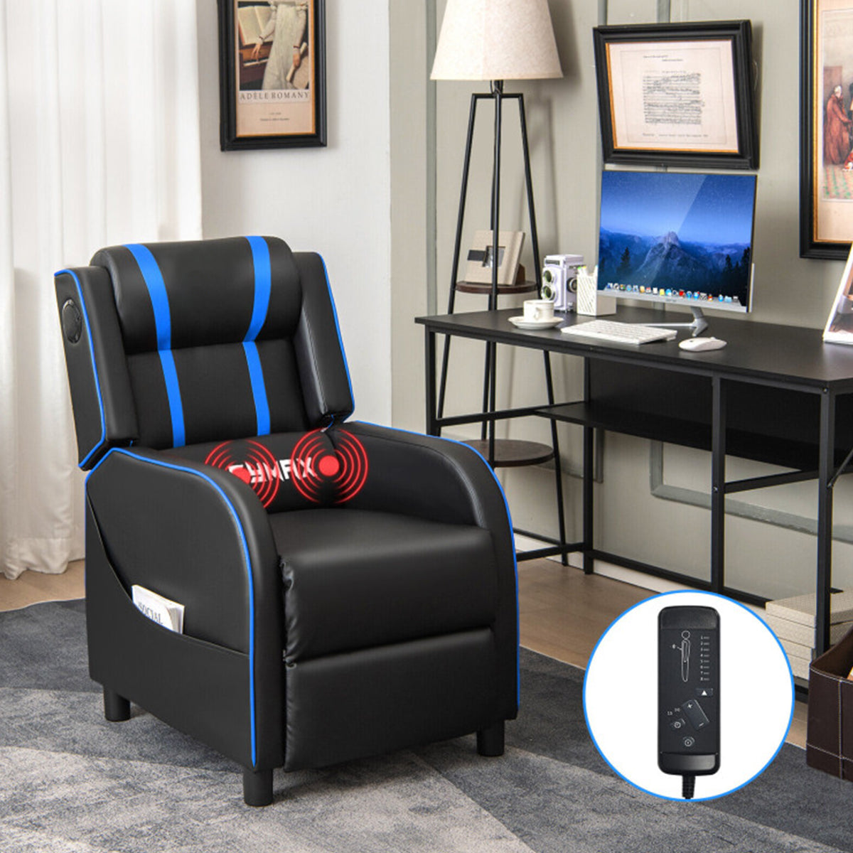Gaming Massage Recliner Chair with Bluetooth Speakers - image 10