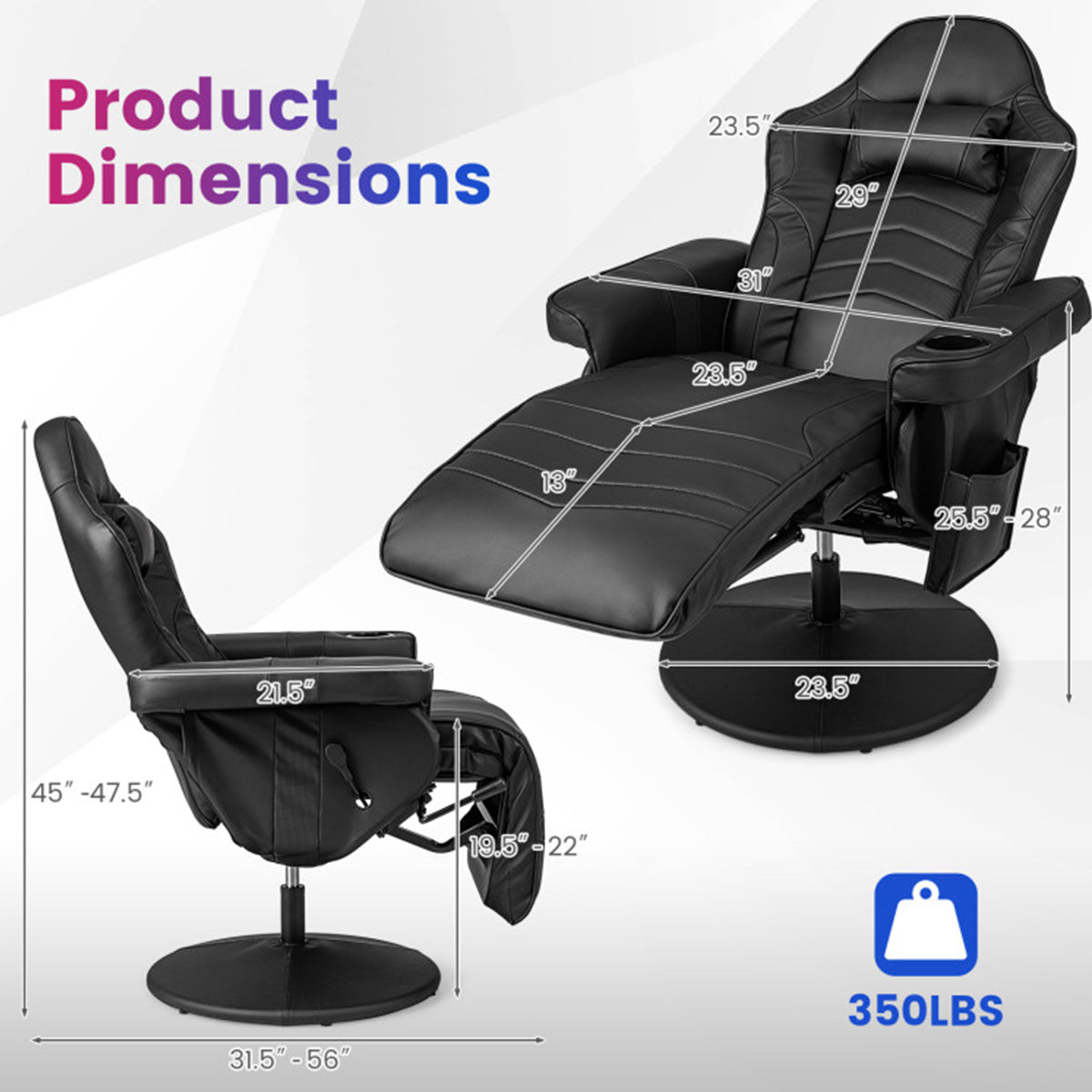Video Gaming Massage Recliner Chair - image 34