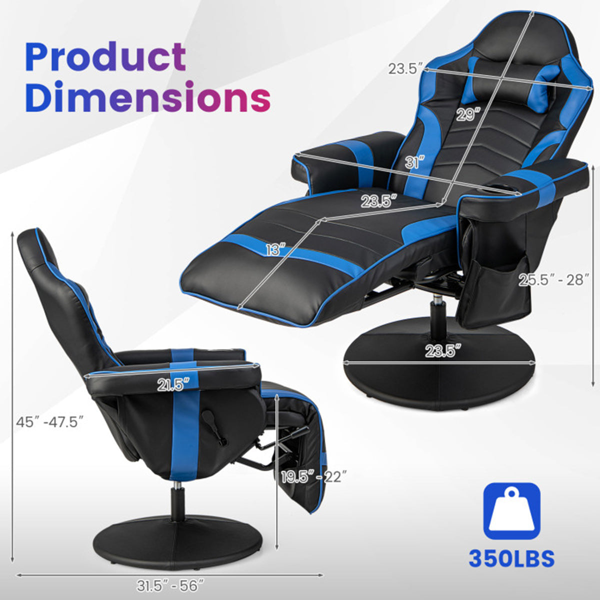 Video Gaming Massage Recliner Chair - image 46