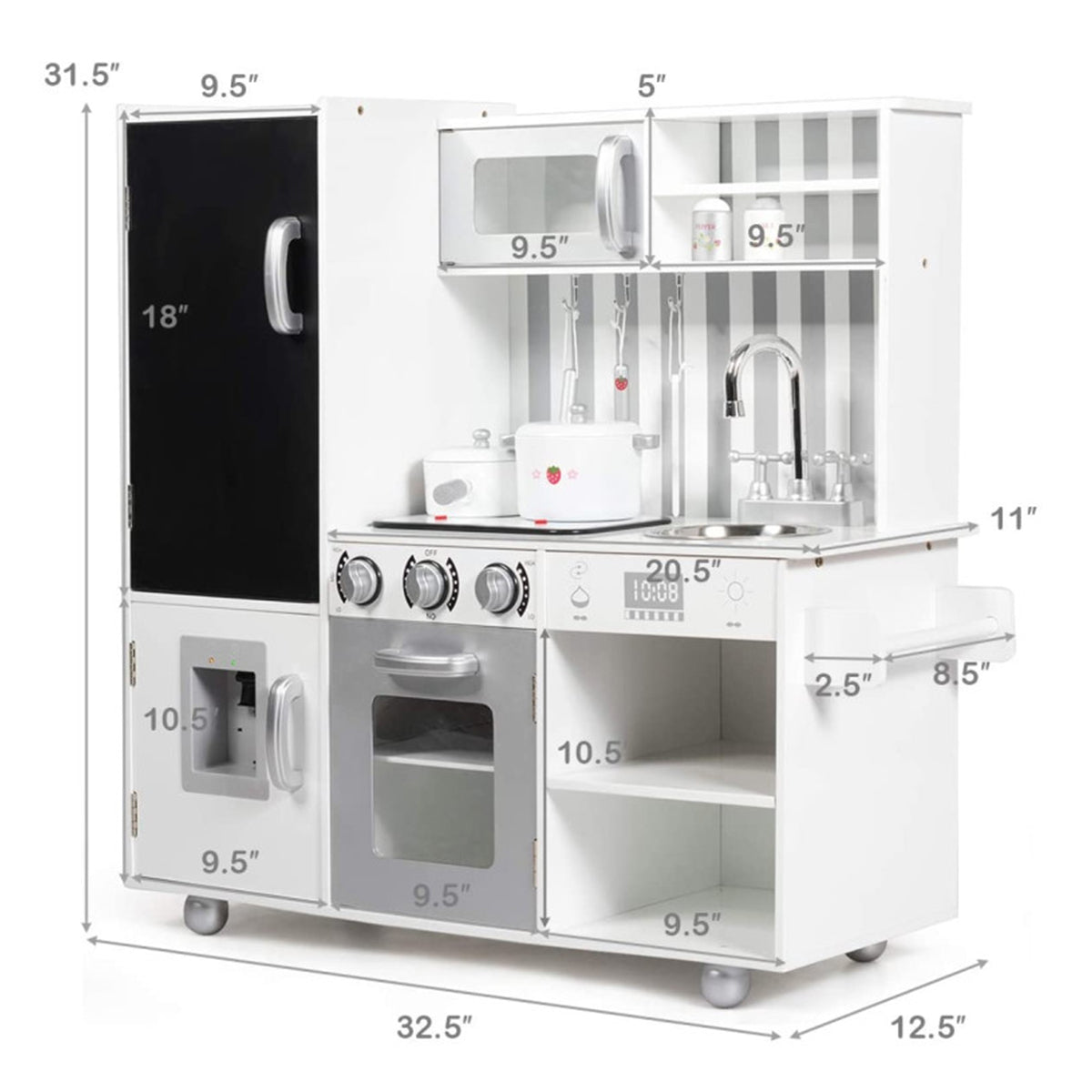 Wooden Pretend Play Kitchen with Sound - image 10