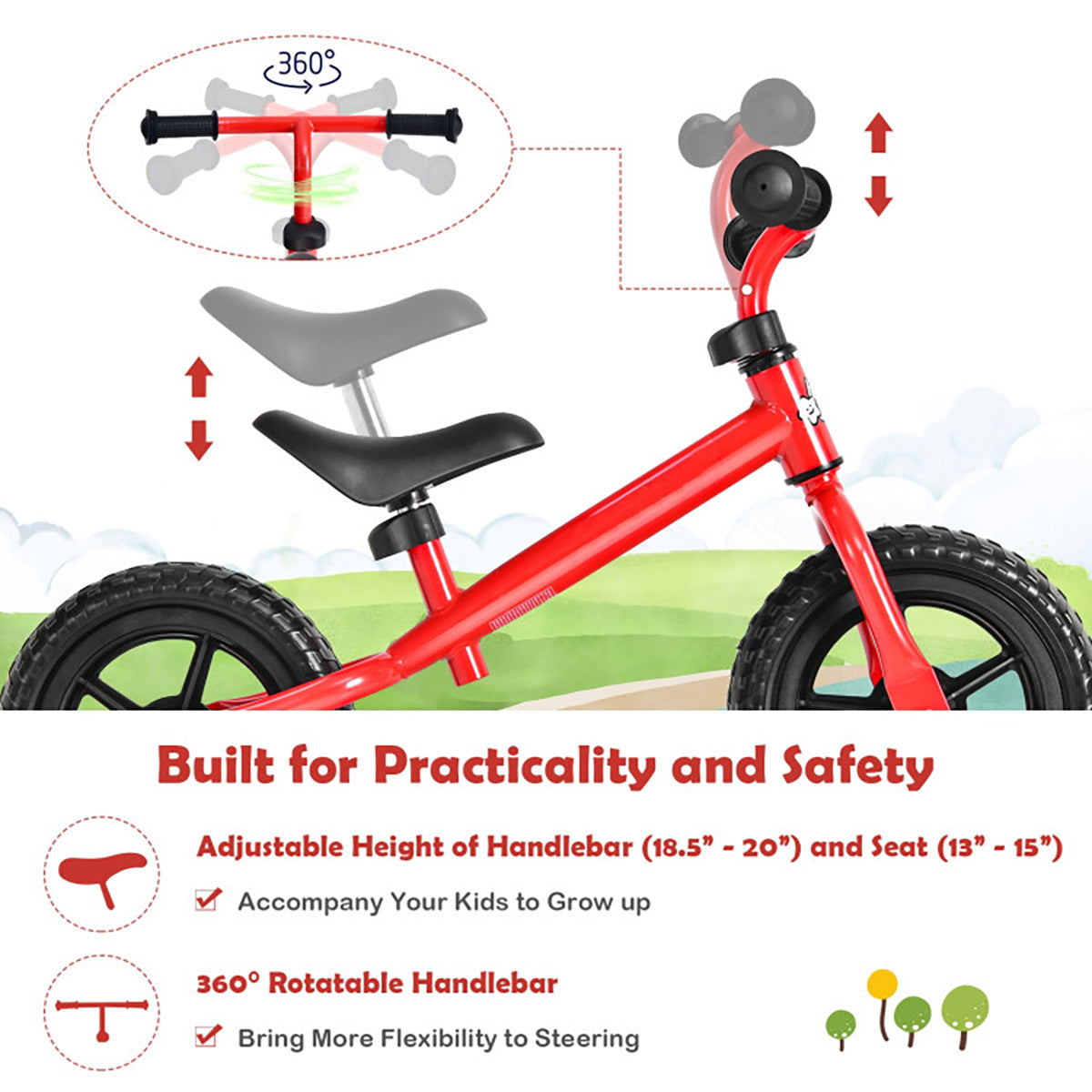 Kids Adjustable No Pedal Balance Bike - image 14