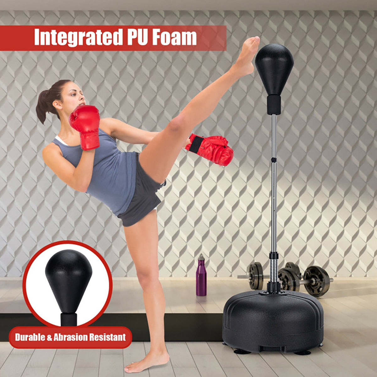 Adjustable Freestanding Punching Bag with Boxing Gloves - image 14