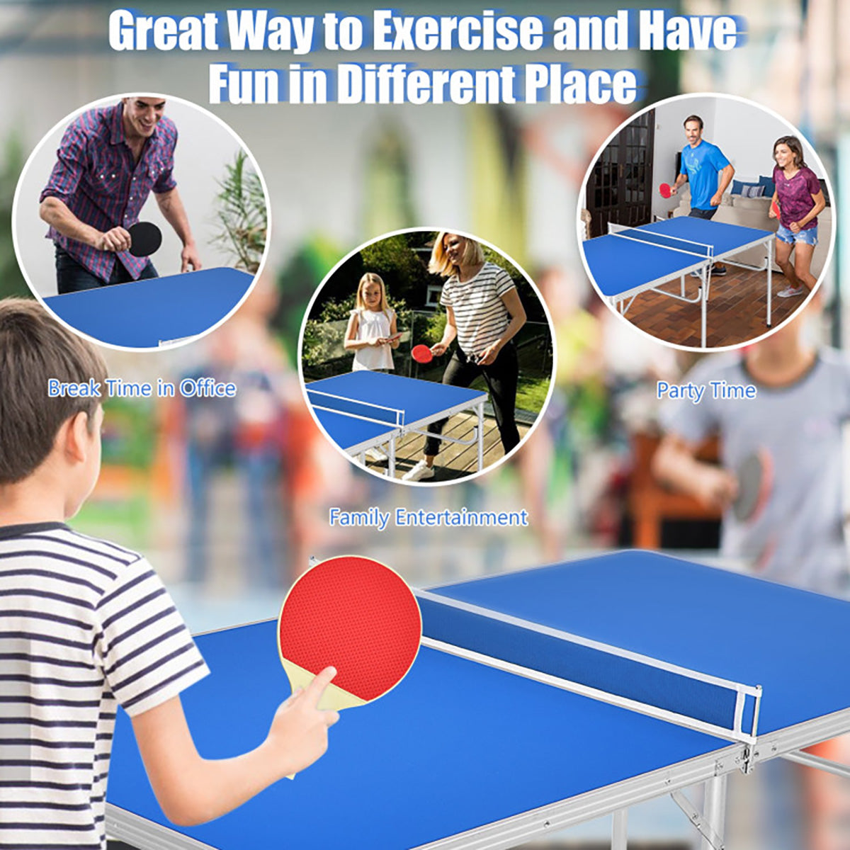 60'' Folding Ping Pong Table Game Set - image 11