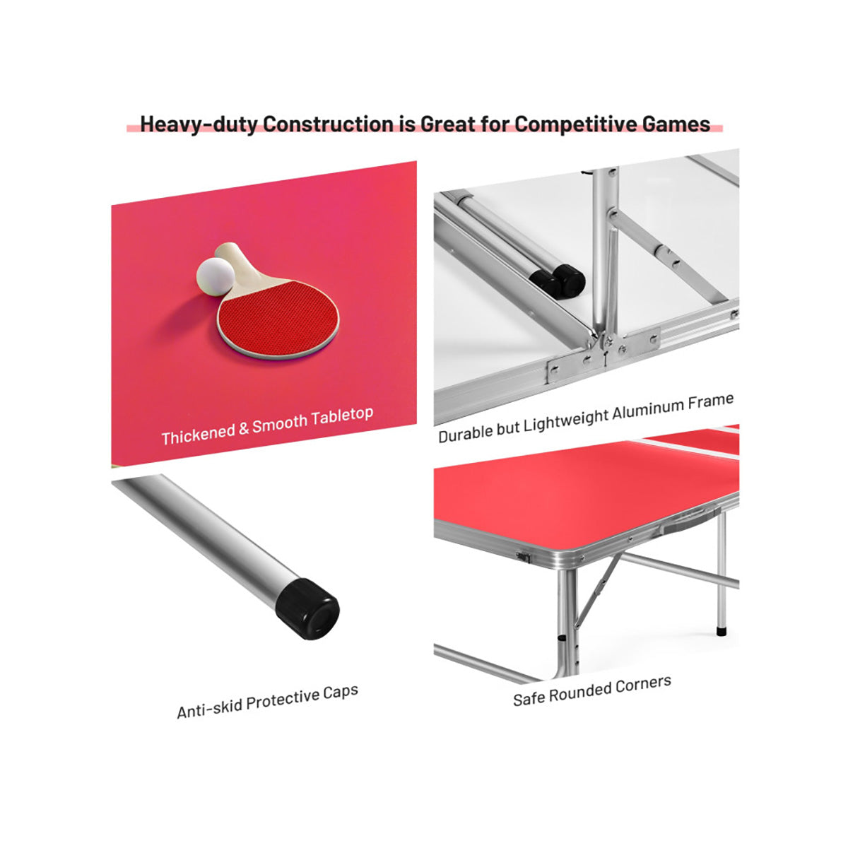 60'' Folding Ping Pong Table Game Set - image 9
