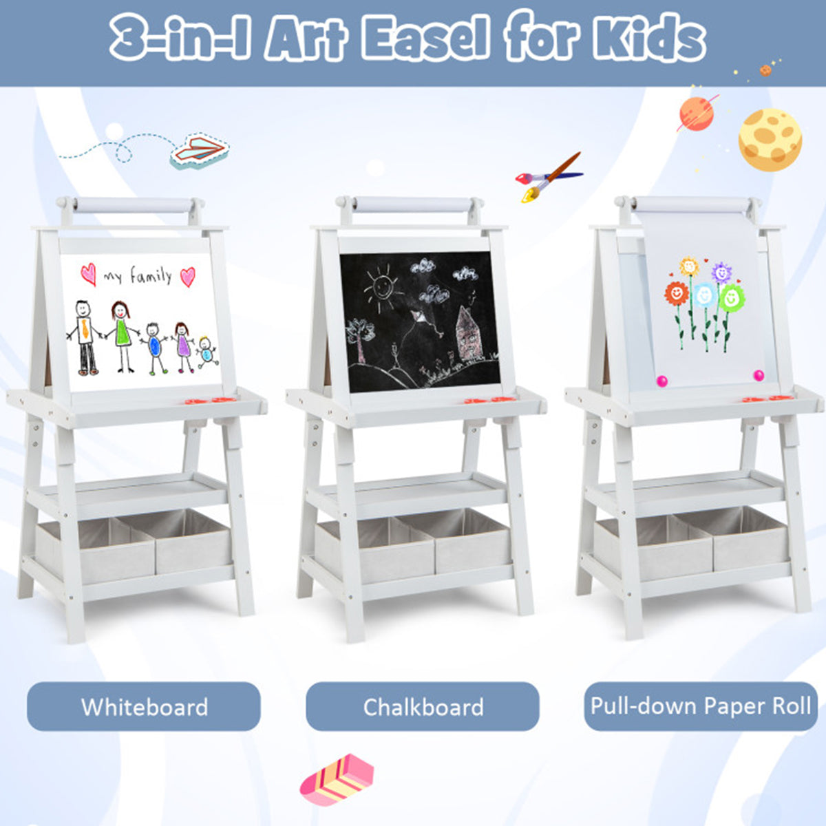 3-in-1 Kids Double-Sided Art Easel - image 42