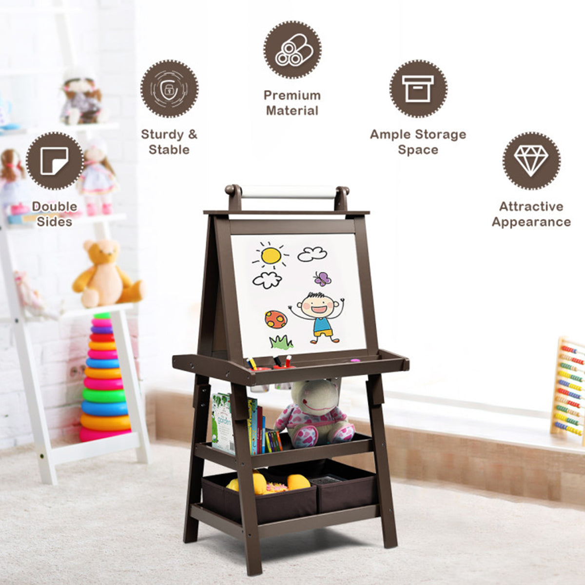 3-in-1 Kids Double-Sided Art Easel - image 9