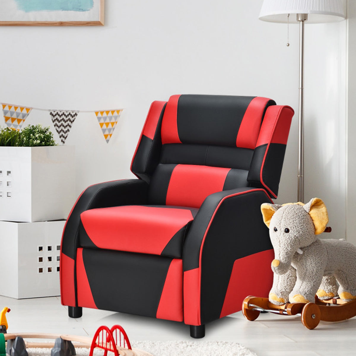 Kids Gaming Sofa Recliner with Headrest and Footrest - image 35