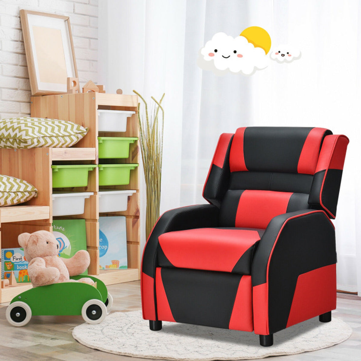 Kids Gaming Sofa Recliner with Headrest and Footrest - image 29