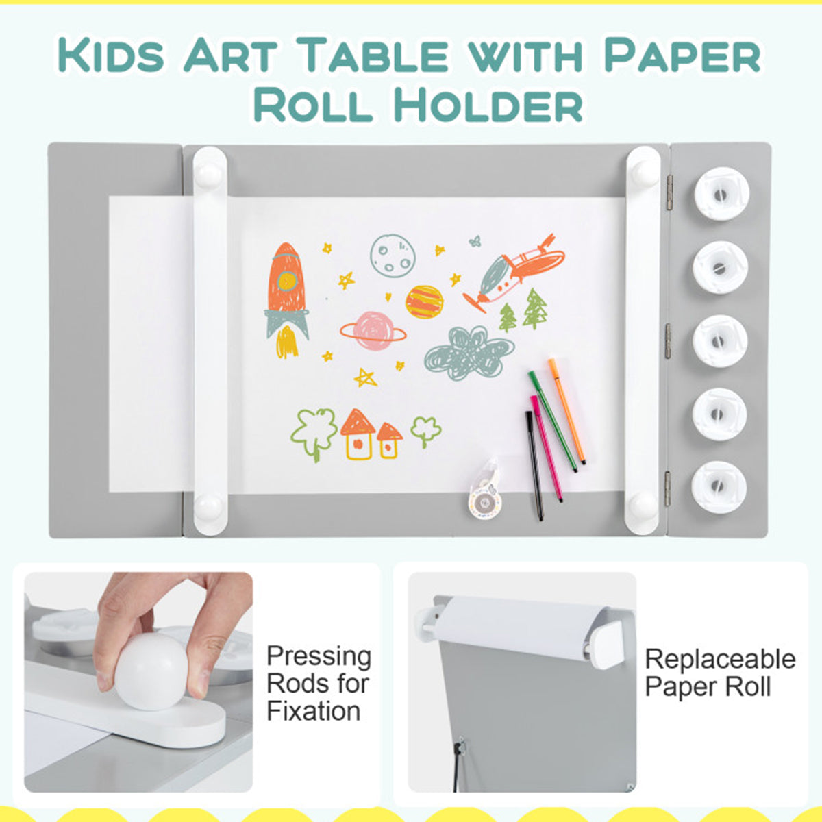 2-in-1 Kids Art Table and Easel Set with Chairs - image 4