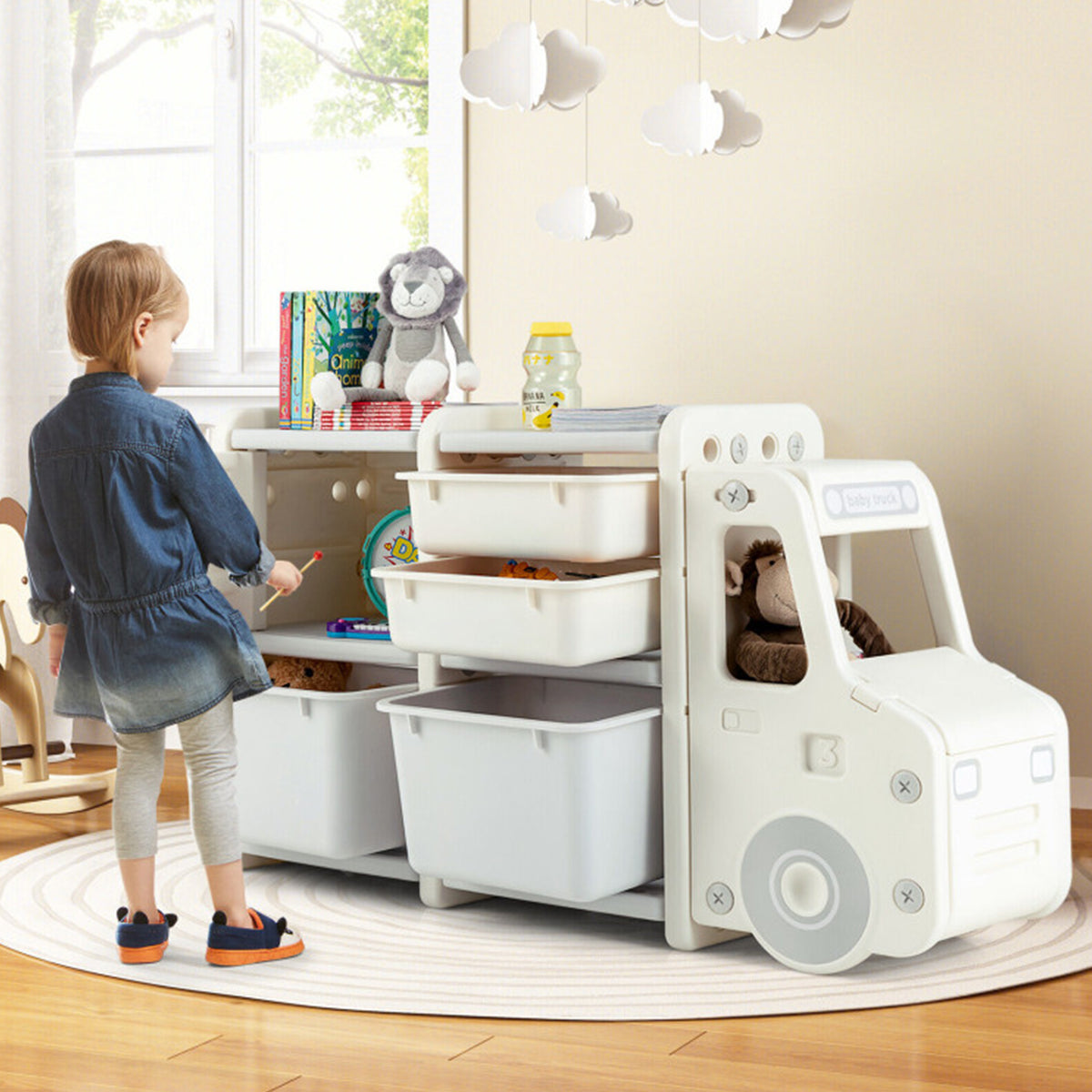 Kids Truck Storage Organizer with Plastic Bins - image 22