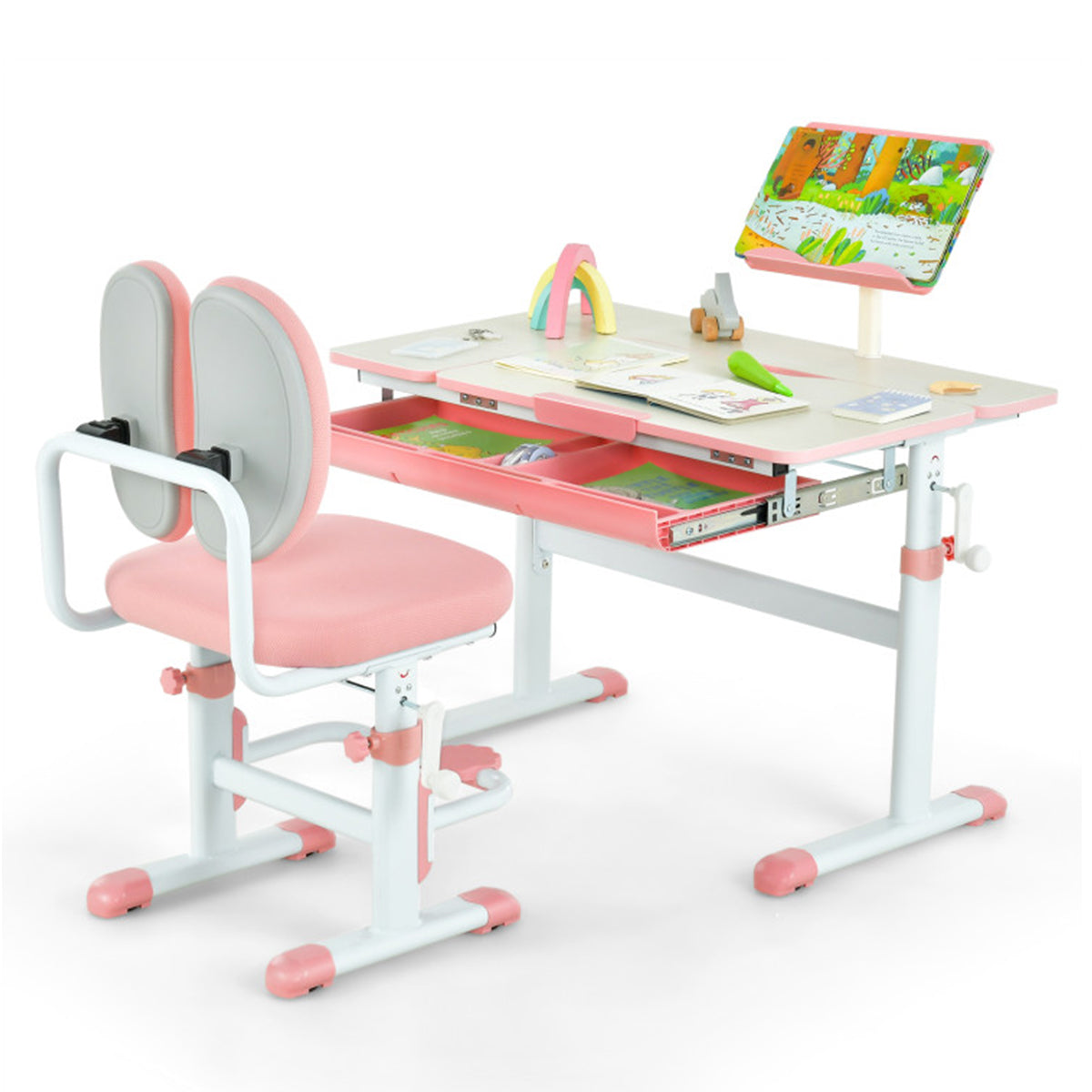 Height-Adjustable Kids Desk and Chair Set - image 17