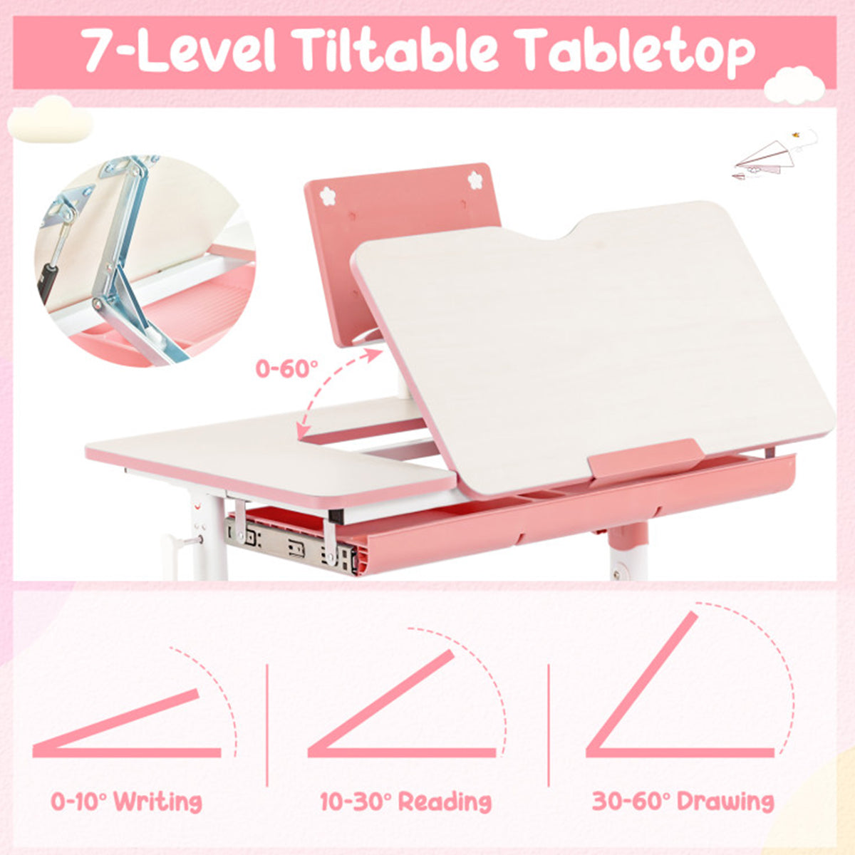 Height-Adjustable Kids Desk and Chair Set - image 11