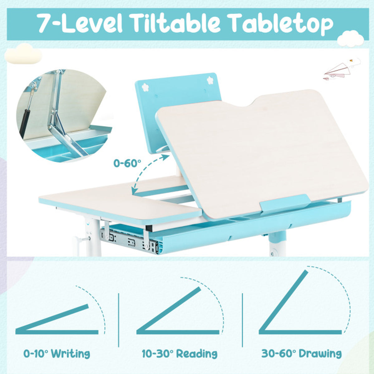 Height-Adjustable Kids Desk and Chair Set - image 5