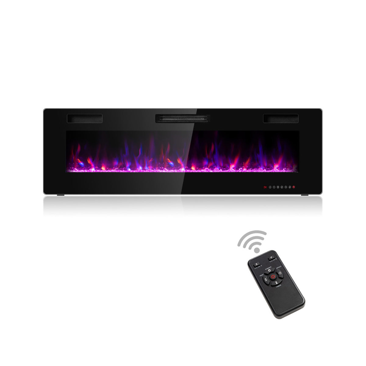 60'' Ultra-Thin Recessed/Wall-Mounted Electric Fireplace - image 2