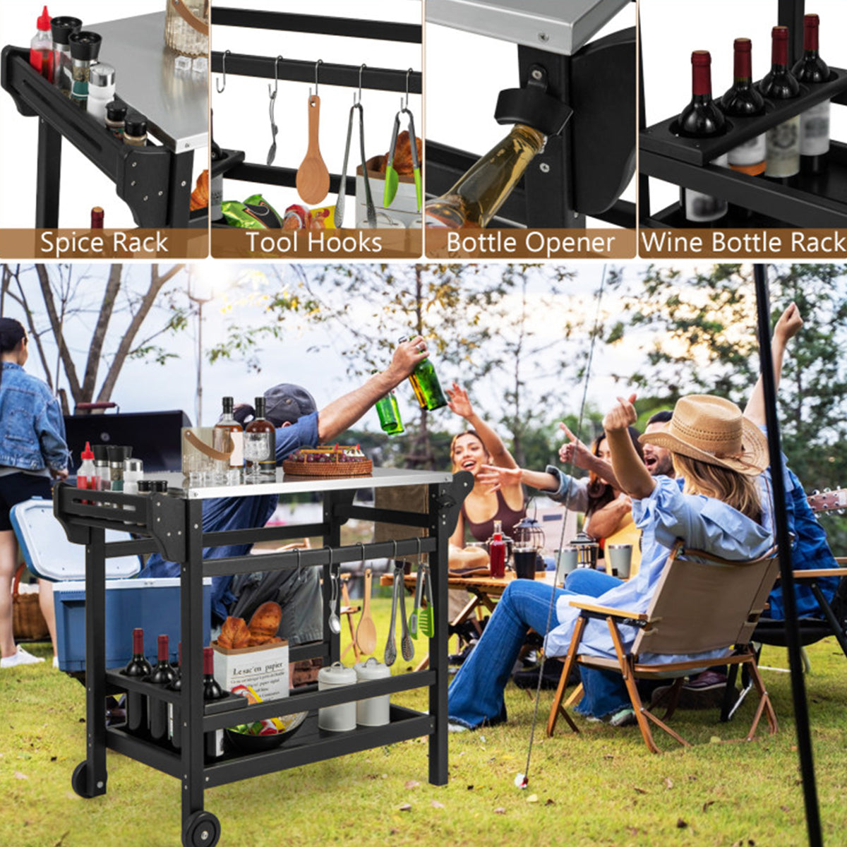 Movable Outdoor Food Prep Cart - image 4