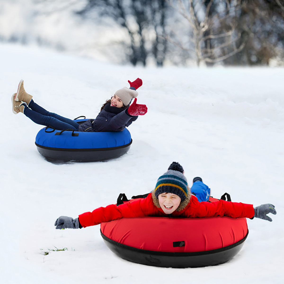 40'' Heavy-Duty Inflatable Snow Sled with Tow Strap