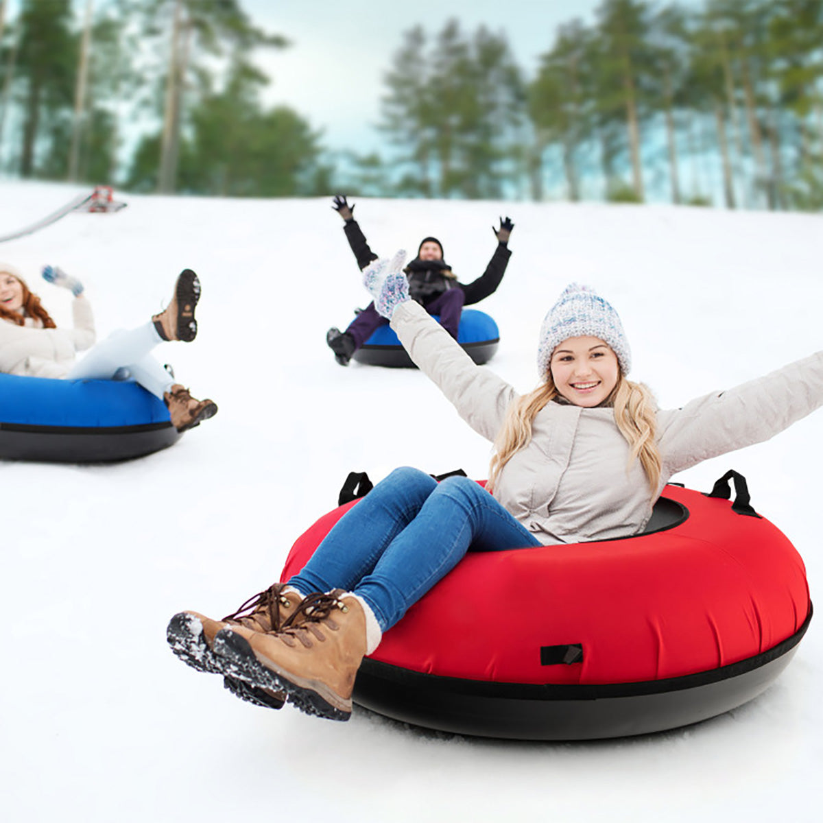 40'' Heavy-Duty Inflatable Snow Sled with Tow Strap - image 7