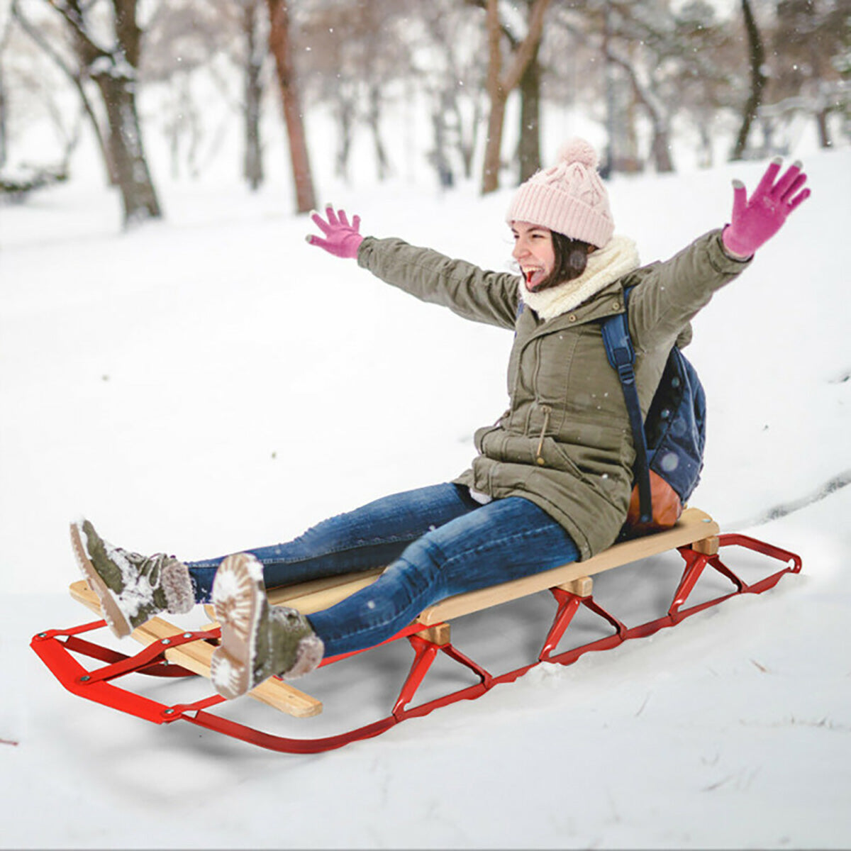 54'' Kids Steel Runner Snow Sled