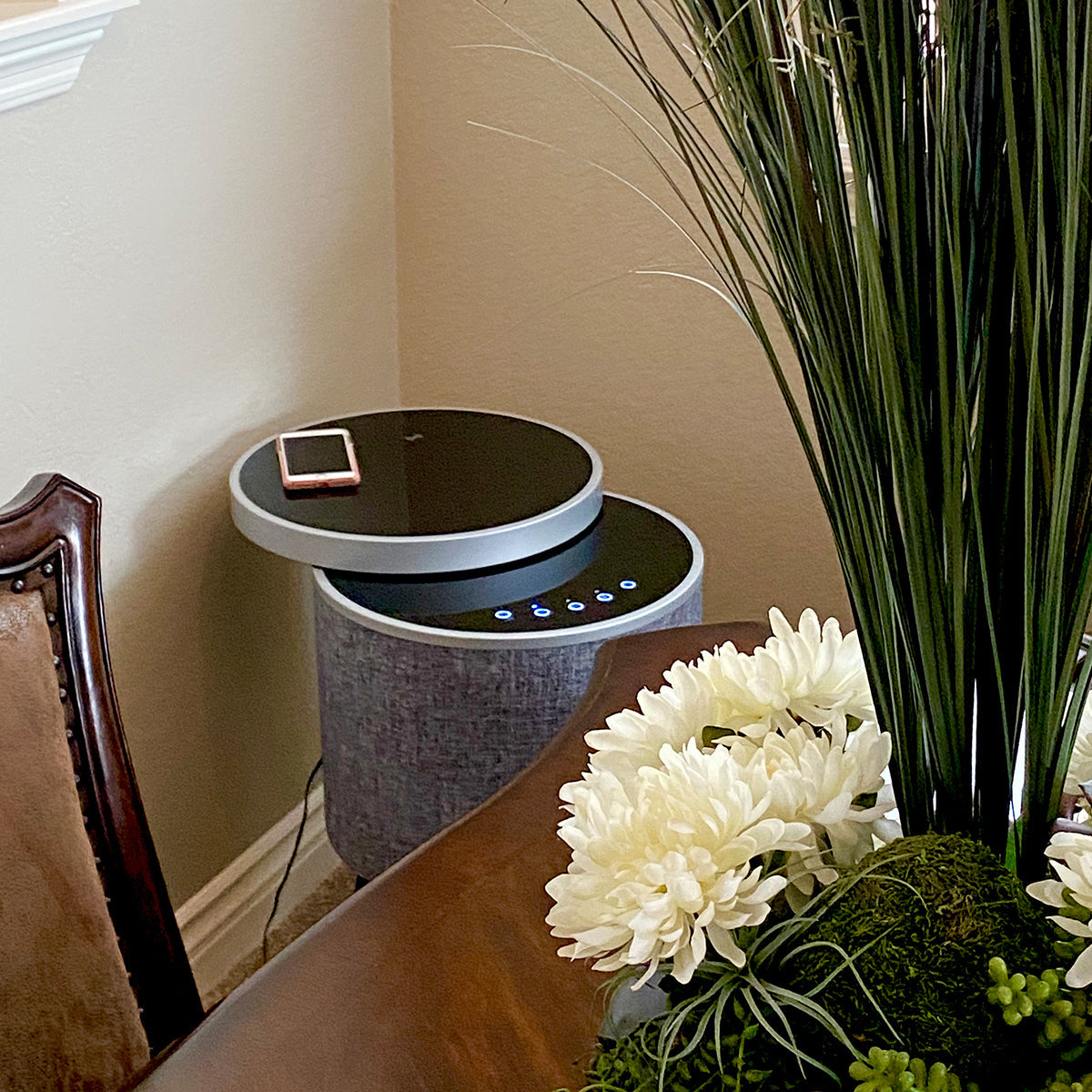 Swivel Top Bluetooth Speaker Side Table with Mood Lighting - image 4