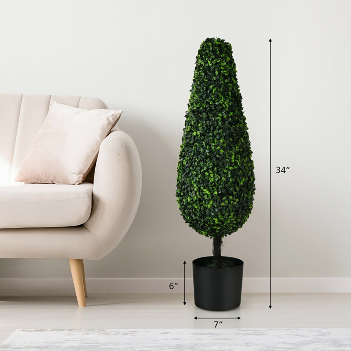3' Artificial Boxwood Tower Topiary Trees (Set of 2) - image 8