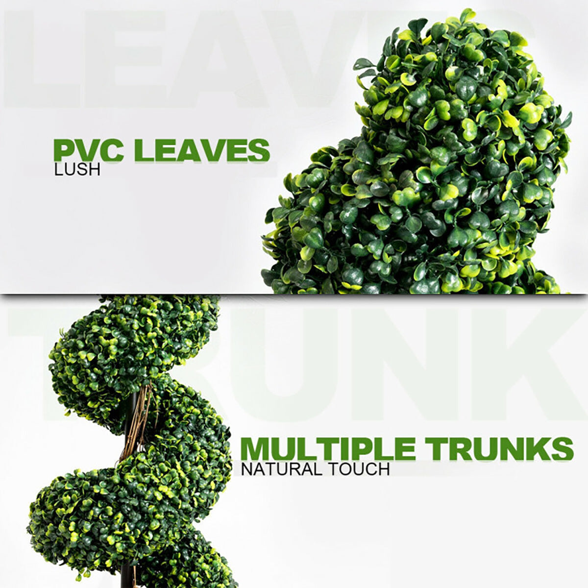4' Artificial Boxwood Spiral Topiary Trees (Set of 2) - image 4