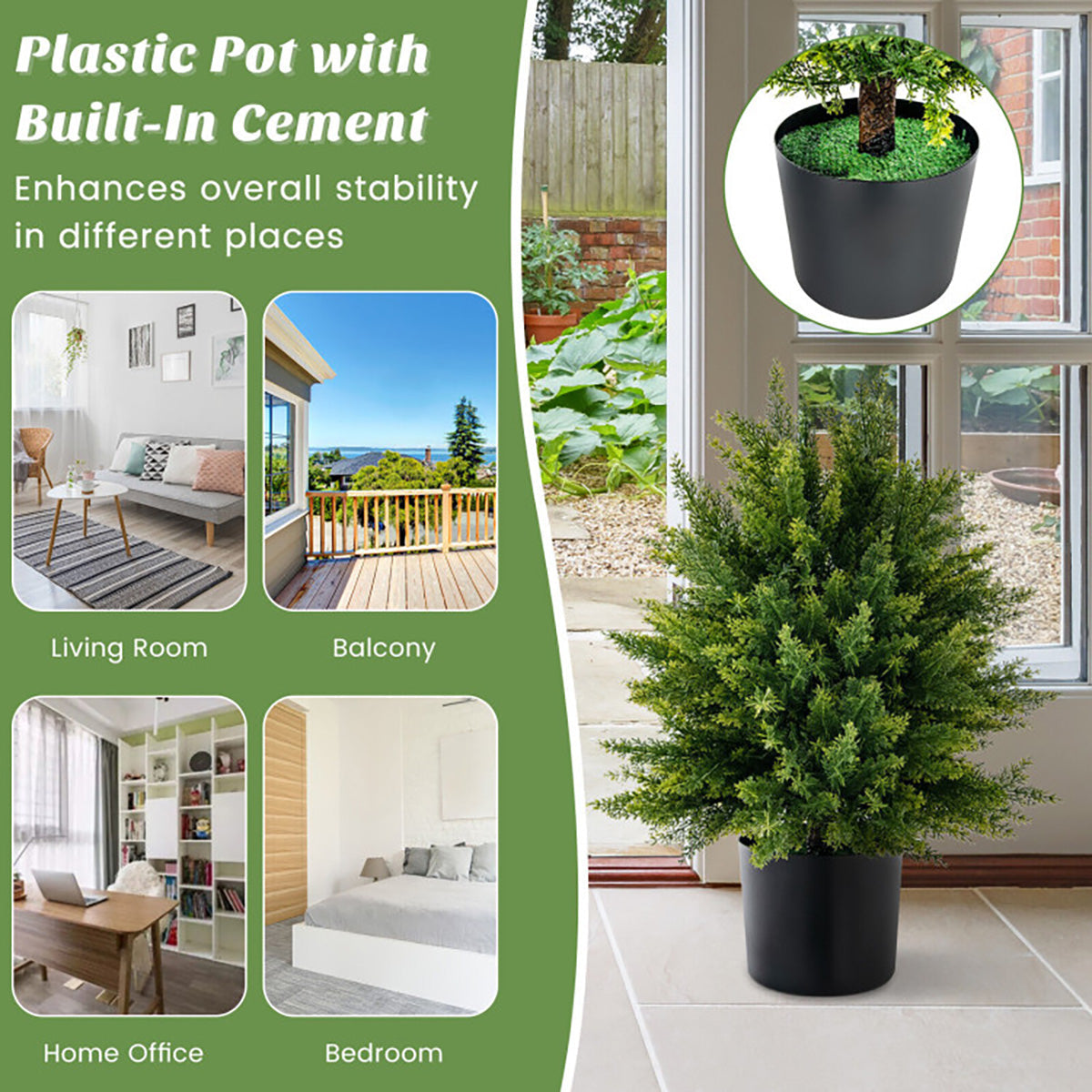 Artificial Cedar Topiary Ball Trees (Set of 2) - image 5
