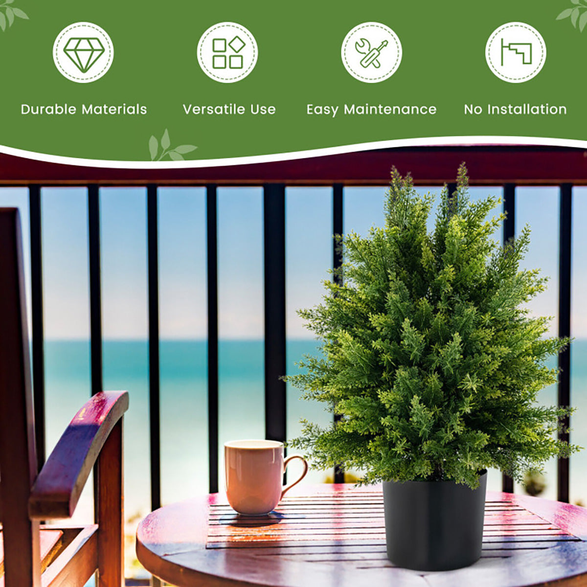 Artificial Cedar Topiary Ball Trees (Set of 2) - image 7