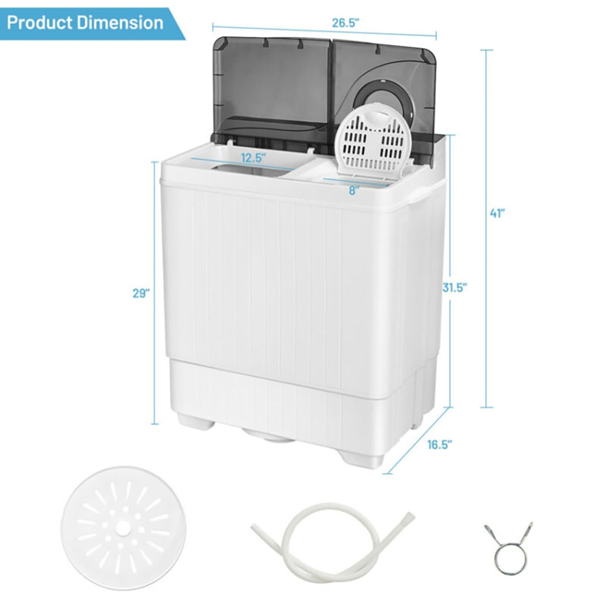 Portable Semi-Automatic Washing Machine with Built-in Drain Pump - image 10