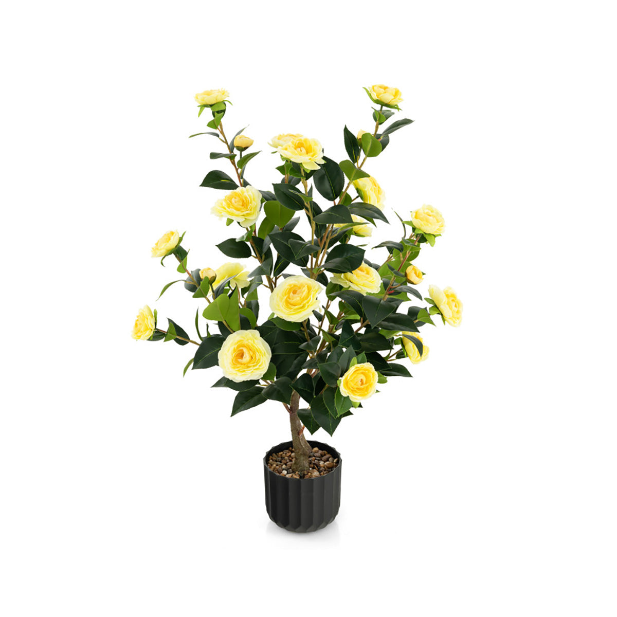 38'' Artificial Camellia Flower Trees with Cement Pot (Set of 2) - image 9