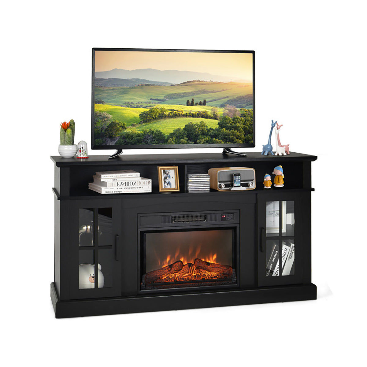 58'' Fireplace TV Stand with Side Cabinets - image 31