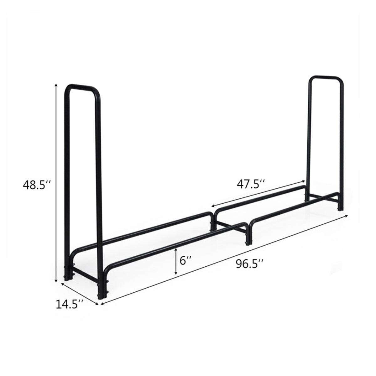 8' Outdoor Steel Firewood Log Rack - image 8