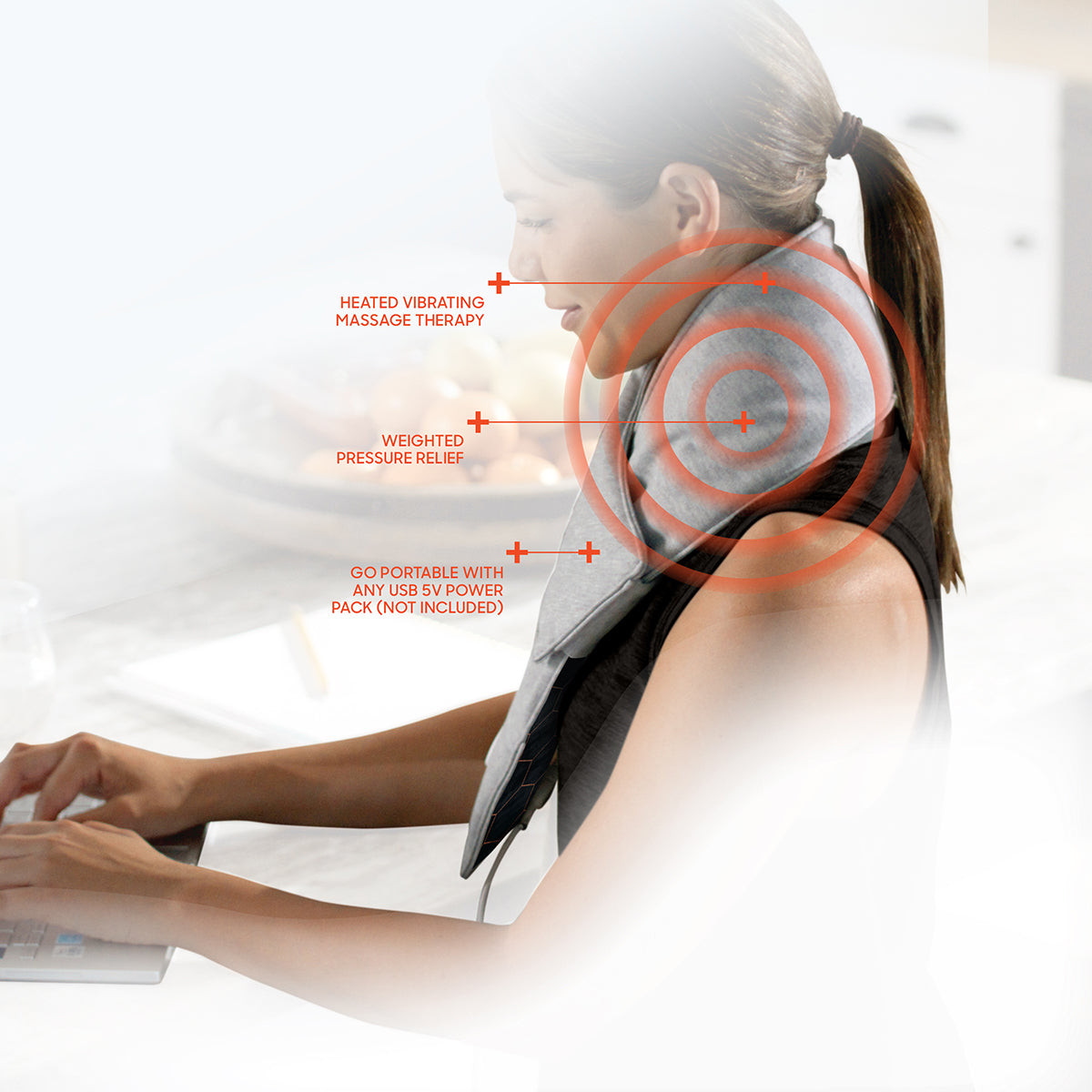 Calming Heat™ Copper Infused Massaging Neck Wrap by Sharper Image - image 3
