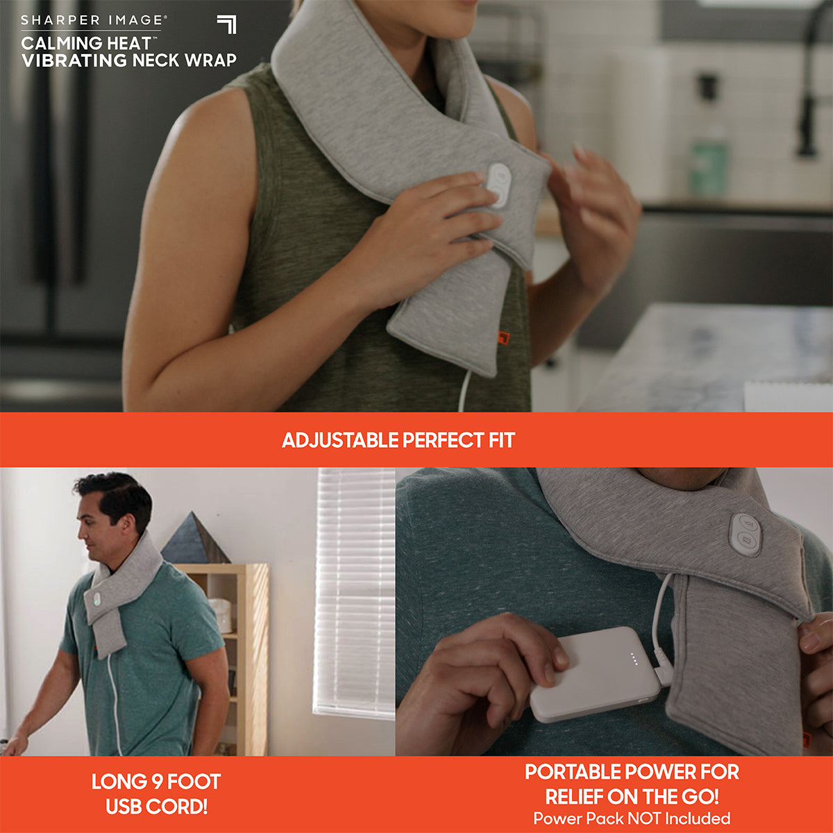 Calming Heat™ Copper Infused Massaging Neck Wrap by Sharper Image - image 5