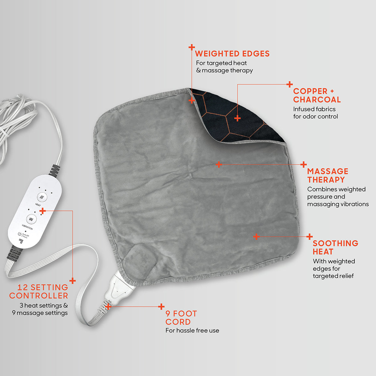Calming Heat™ Copper Infused Massaging Contour Wrap by Sharper Image - image 2