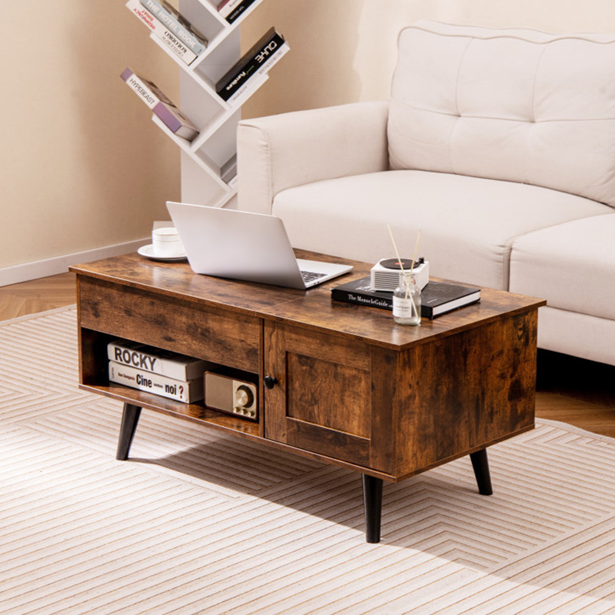 Lift Top Coffee Table with Hidden Storage Compartment - image 19