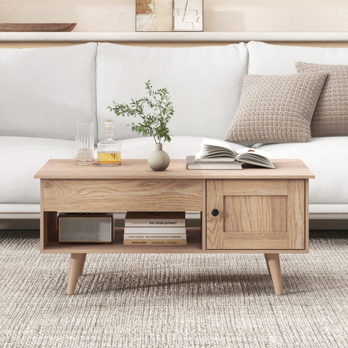 Lift Top Coffee Table with Hidden Storage Compartment